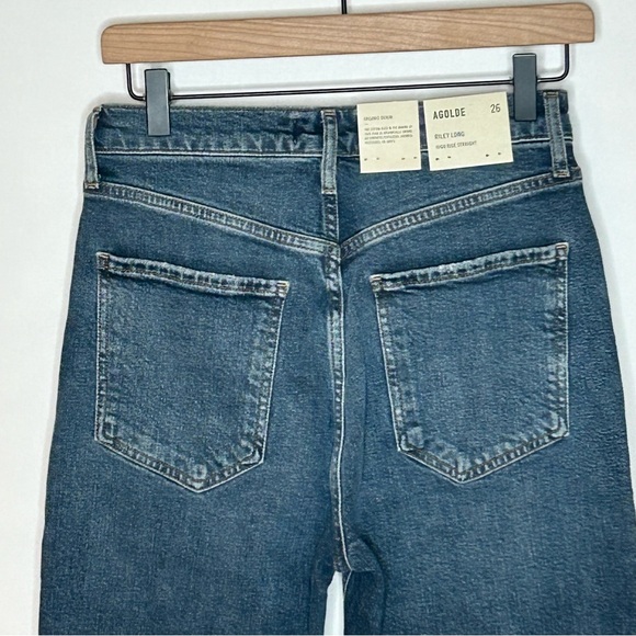 NWT Agolde Riley Long High Rise Straight Jeans Cypher Size 26 - Picture 9 of 14